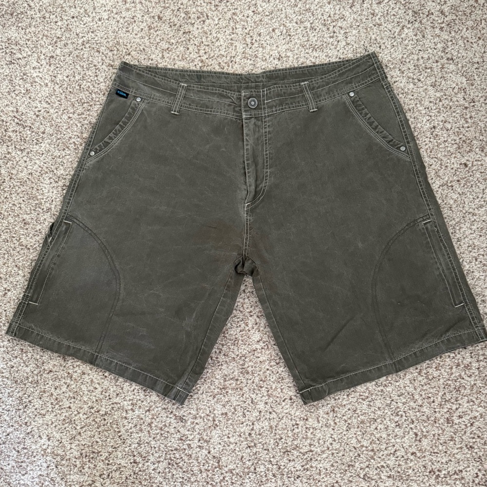 KÜHL Born in the Mountains Line Army Green Canvas Short Outdoor Sportswear Men38